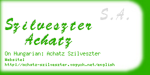 szilveszter achatz business card